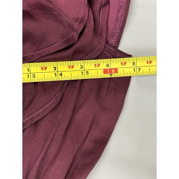 She + Sky Tiered Ruffle Maxi Dress Size M Wine On/Off Shoulder Boho Romantic - Picture 10 of 16